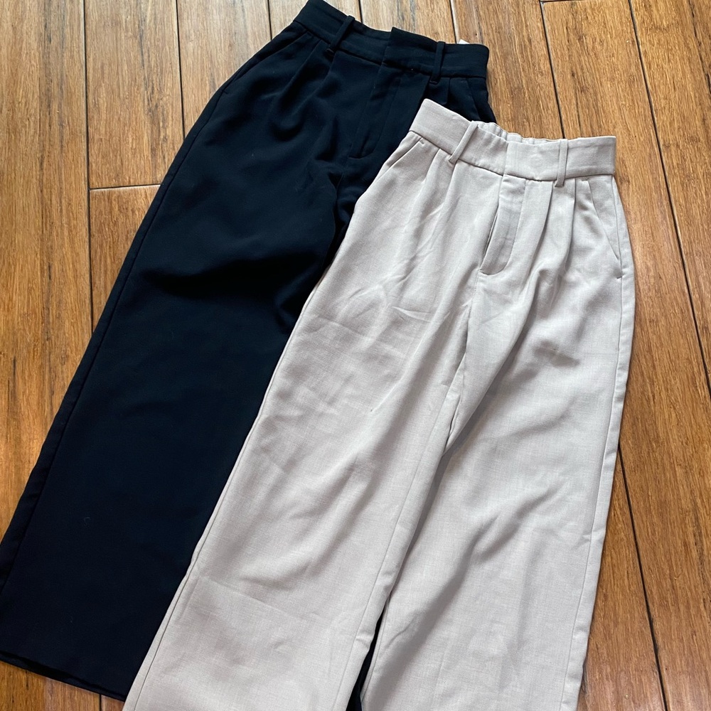 Abercrombie & Fitch AF Sloane Tailored Wide Leg Trouser x2…